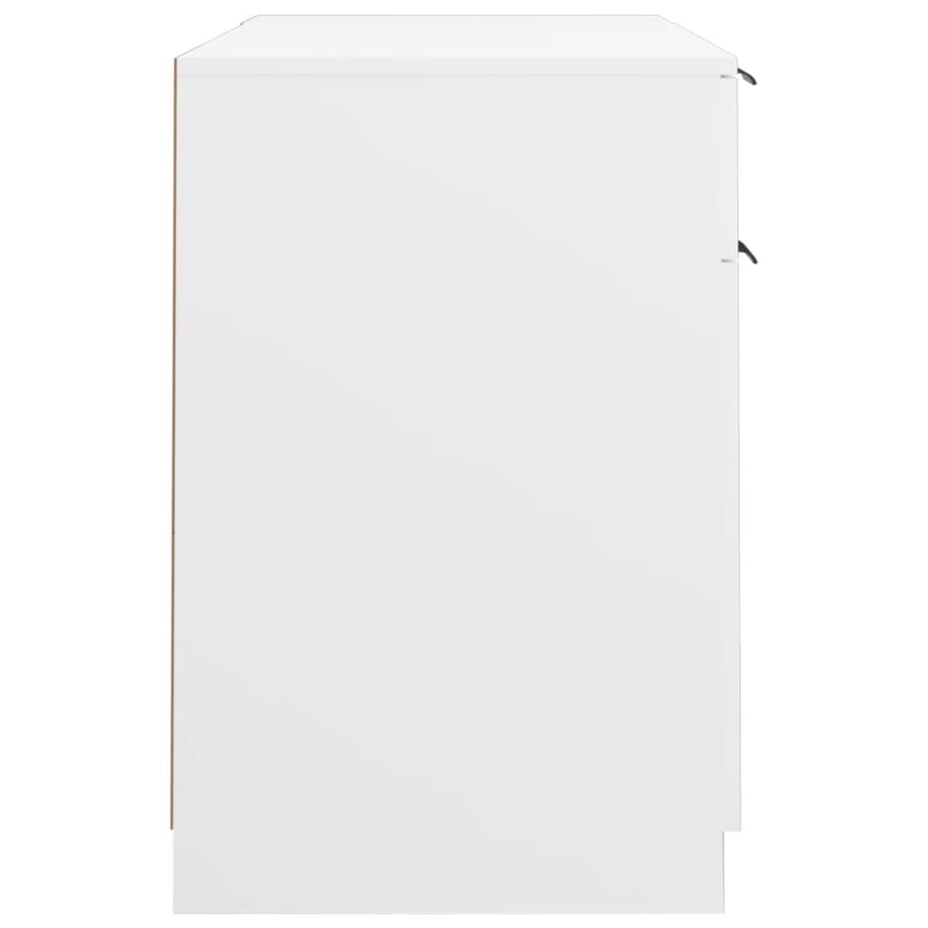 Emaga Biurko z szafką boczną, białe, materiał drewnopochodny